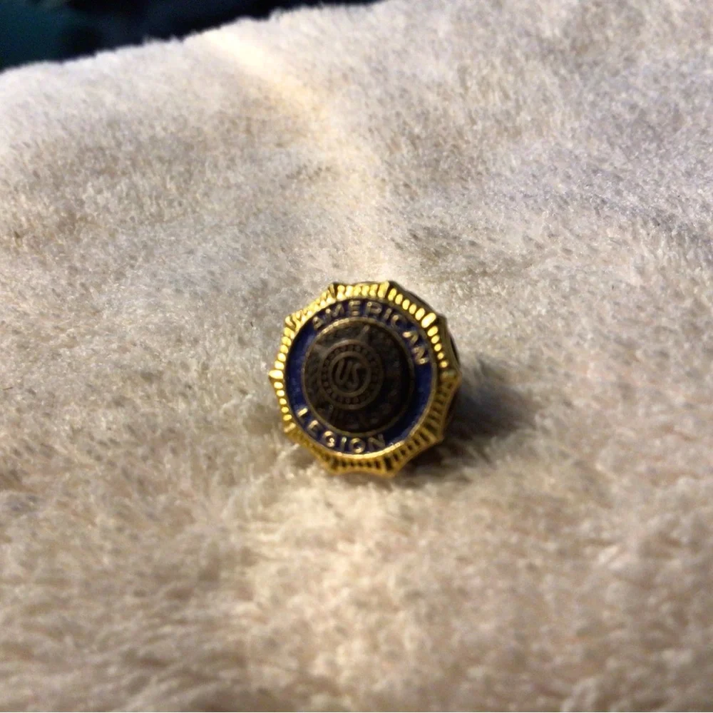 Gold and Blue Enamel Cufflink - Classic Crest Design